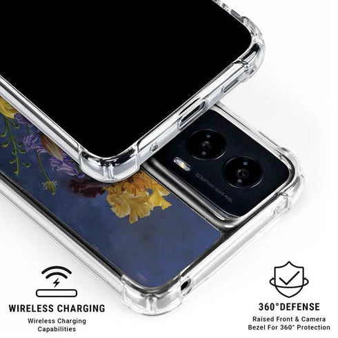 Tabby Cat with Flowers by Nene Thomas Moto G Power 5G (2024) Clear Case