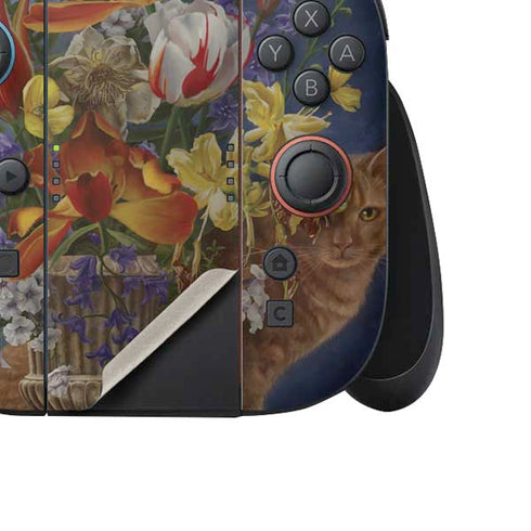 Tabby Cat with Flowers by Nene Thomas Nintendo Switch 2 (2025) Joy-Con Controller Skin