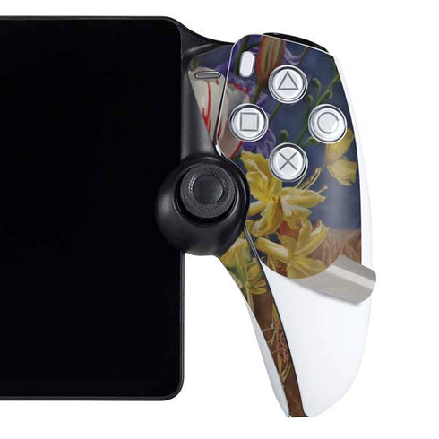 Tabby Cat with Flowers by Nene Thomas PlayStation Portal Remote Player Skin