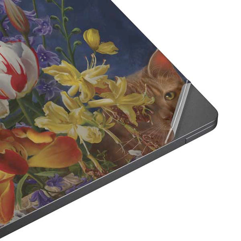 Tabby Cat with Flowers by Nene Thomas Surface Laptop 7 13.8in Skin