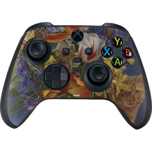 Tabby Cat with Flowers by Nene Thomas XBox Series X Digital Edition Bundle Skin
