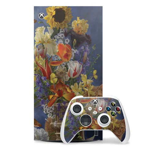 Tabby Cat with Flowers by Nene Thomas Xbox Series X Skins