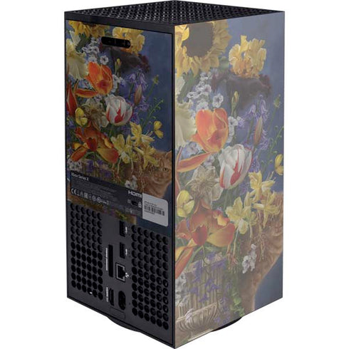 Tabby Cat with Flowers by Nene Thomas XBox Series X Digital Edition Console Skin