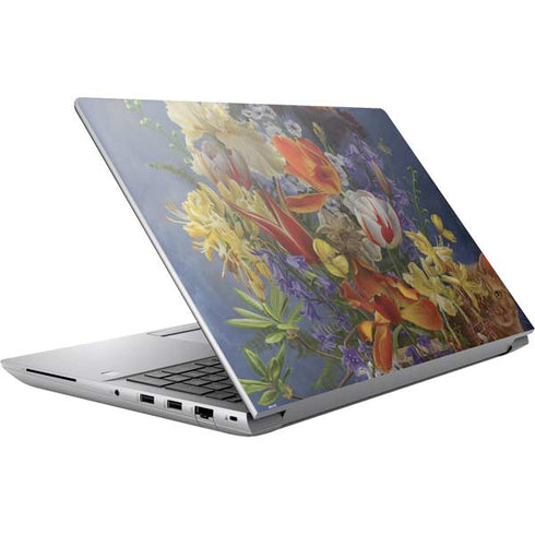 Tabby Cat with Flowers by Nene Thomas HP ZBook Fury 16 G10 Skin