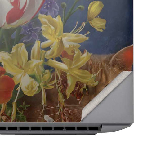 Tabby Cat with Flowers by Nene Thomas HP ZBook Fury 16 G10 Skin