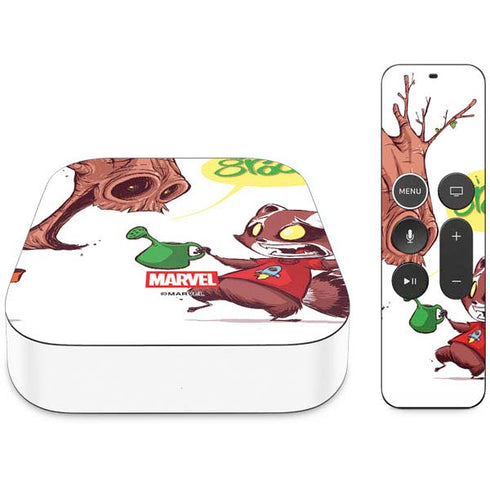 Marvel Rocket Raccoon and Groot Tall Tails Apple TV Skin
