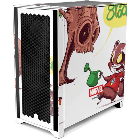 Marvel Rocket Raccoon and Groot Tall Tails Corsair 4000D Tempered Glass Mid-Tower ATX Case Skin