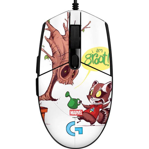 Marvel Rocket Raccoon and Groot Tall Tails G203 Prodigy RGB Wired Gaming Mouse Skin