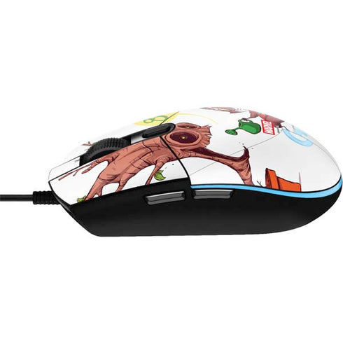 Marvel Rocket Raccoon and Groot Tall Tails G203 Prodigy RGB Wired Gaming Mouse Skin