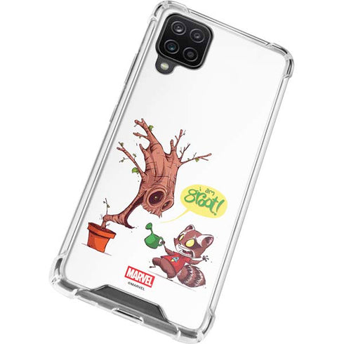 Marvel Rocket Raccoon and Groot Tall Tails Galaxy A12 Clear Case