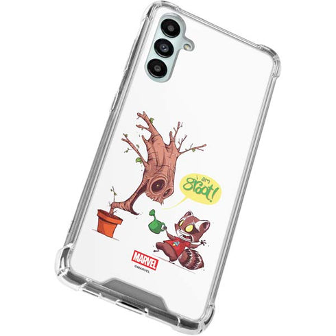 Marvel Rocket Raccoon and Groot Tall Tails Galaxy A15 5G Clear Case