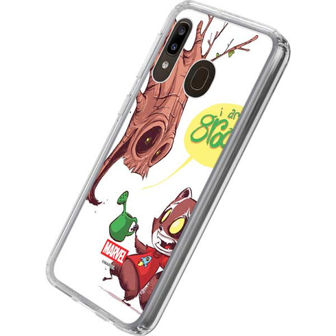 Marvel Rocket Raccoon and Groot Tall Tails Galaxy A20 Clear Case