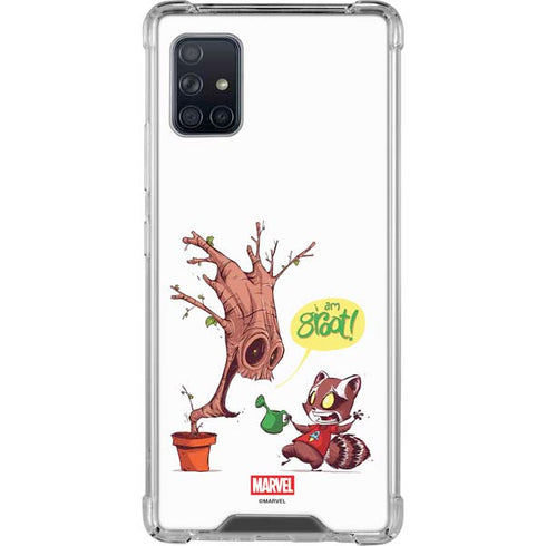 Marvel Rocket Raccoon and Groot Tall Tails Galaxy A51 5G Clear Case