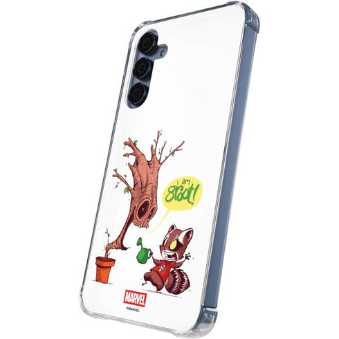 Marvel Rocket Raccoon and Groot Tall Tails Galaxy A55 5G Clear Case