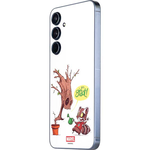 Marvel Rocket Raccoon and Groot Tall Tails Galaxy A55 5G Skin