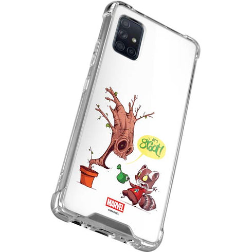 Marvel Rocket Raccoon and Groot Tall Tails Galaxy A71 5G Clear Case