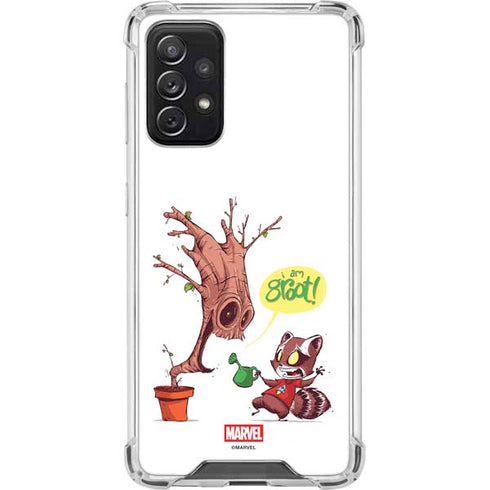 Marvel Rocket Raccoon and Groot Tall Tails Galaxy A72 5G Clear Case