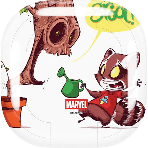 Marvel Rocket Raccoon and Groot Tall Tails Galaxy Buds Live Skin