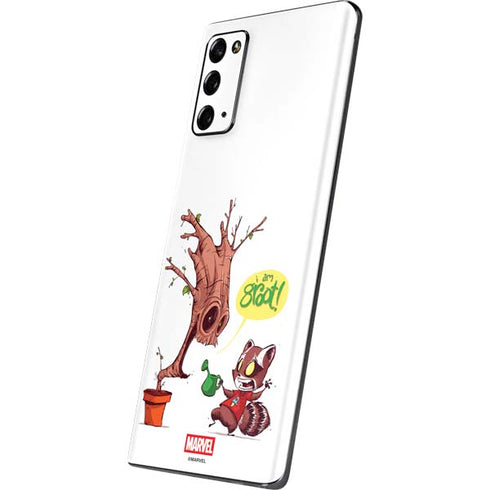 Marvel Rocket Raccoon and Groot Tall Tails Galaxy Note20 5G Skin