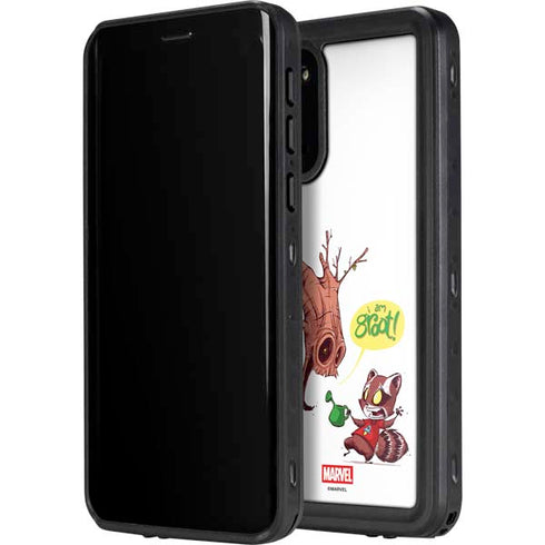 Marvel Rocket Raccoon and Groot Tall Tails Galaxy S20 Waterproof Case