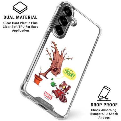 Marvel Rocket Raccoon and Groot Tall Tails Galaxy S26 Clear Case