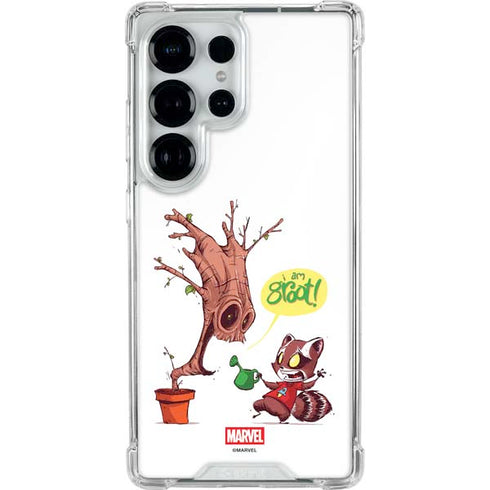 Marvel Rocket Raccoon and Groot Tall Tails Galaxy S26 Ultra Clear Case