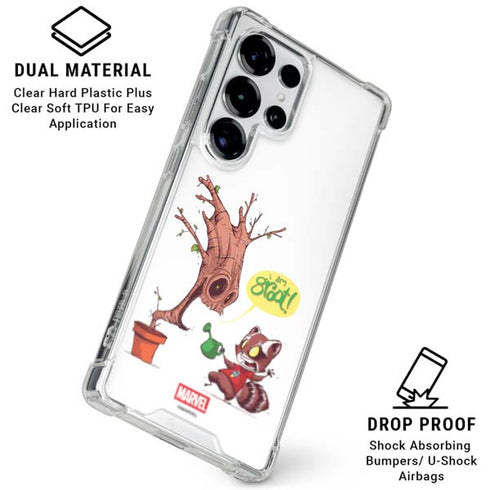 Marvel Rocket Raccoon and Groot Tall Tails Galaxy S26 Ultra Clear Case