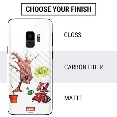 Marvel Rocket Raccoon and Groot Tall Tails Galaxy S9 Skin