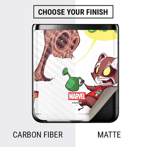 Marvel Rocket Raccoon and Groot Tall Tails Galaxy Z Flip Skin