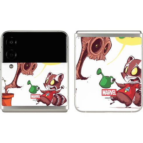 Marvel Rocket Raccoon and Groot Tall Tails Galaxy Z Flip3 5G Skin