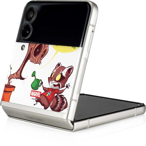 Marvel Rocket Raccoon and Groot Tall Tails Galaxy Z Flip3 5G Skin