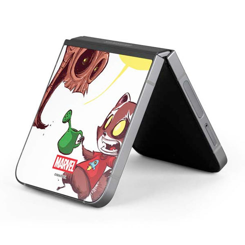 Marvel Rocket Raccoon and Groot Tall Tails Galaxy Z Flip6 Skin