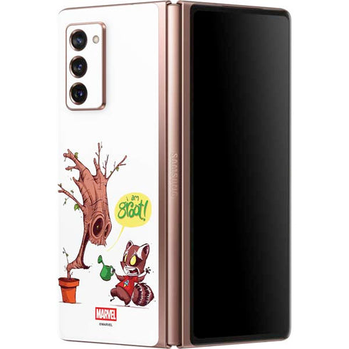 Marvel Rocket Raccoon and Groot Tall Tails Galaxy Z Fold2 5G Skin