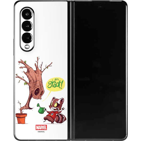 Marvel Rocket Raccoon and Groot Tall Tails Galaxy Z Fold3 5G Skin