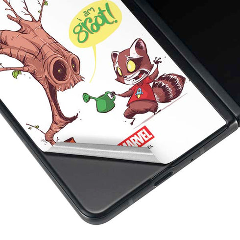 Marvel Rocket Raccoon and Groot Tall Tails Galaxy Z Fold3 5G Skin