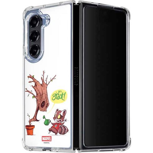 Marvel Rocket Raccoon and Groot Tall Tails Galaxy Z Fold5 5G Clear Case