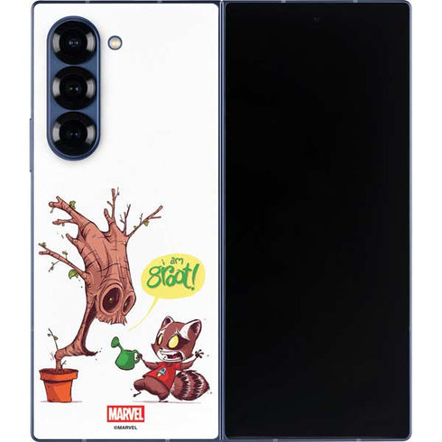 Marvel Rocket Raccoon and Groot Tall Tails Galaxy Z Fold6 Skin