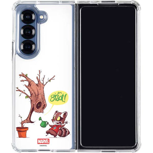 Marvel Rocket Raccoon and Groot Tall Tails Galaxy Z Fold7 Clear Case