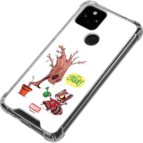 Marvel Rocket Raccoon and Groot Tall Tails Google Pixel 4a 5G Clear Case