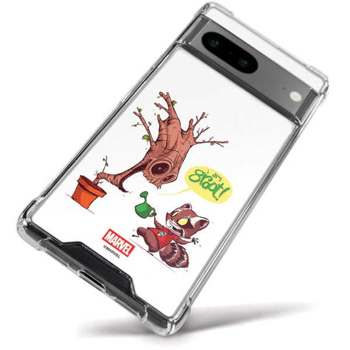Marvel Rocket Raccoon and Groot Tall Tails Google Pixel 8a Clear Case