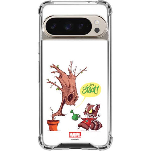 Marvel Rocket Raccoon and Groot Tall Tails Google Pixel 9 Pro XL Clear Case