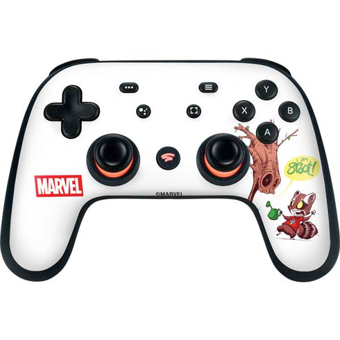 Marvel Rocket Raccoon and Groot Tall Tails Google Stadia Controller Skin