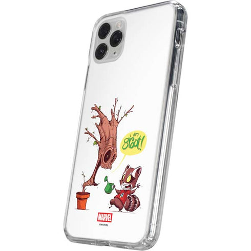 Marvel Rocket Raccoon and Groot Tall Tails iPhone 11 Pro Clear Case