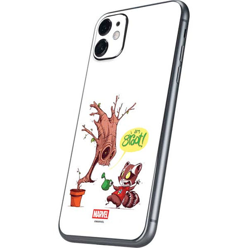 Marvel Rocket Raccoon and Groot Tall Tails iPhone 11 Skin