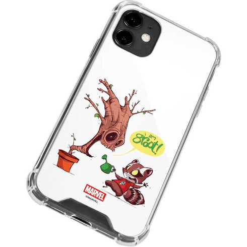 Marvel Rocket Raccoon and Groot Tall Tails iPhone 12 Clear Case
