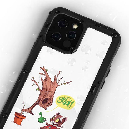 Marvel Rocket Raccoon and Groot Tall Tails iPhone 12 Pro Waterproof Case