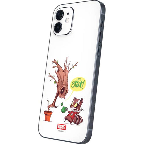 Marvel Rocket Raccoon and Groot Tall Tails iPhone 12 Skin
