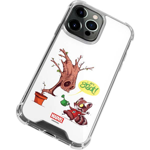 Marvel Rocket Raccoon and Groot Tall Tails iPhone 13 Pro Clear Case