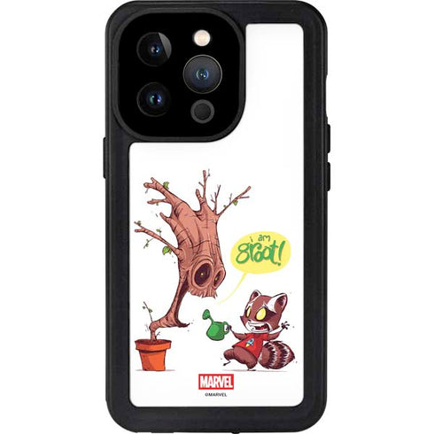 Marvel Rocket Raccoon and Groot Tall Tails iPhone 14 Pro Waterproof Case