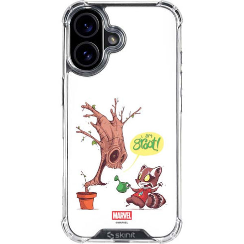 Marvel Rocket Raccoon and Groot Tall Tails iPhone 16 Clear Case